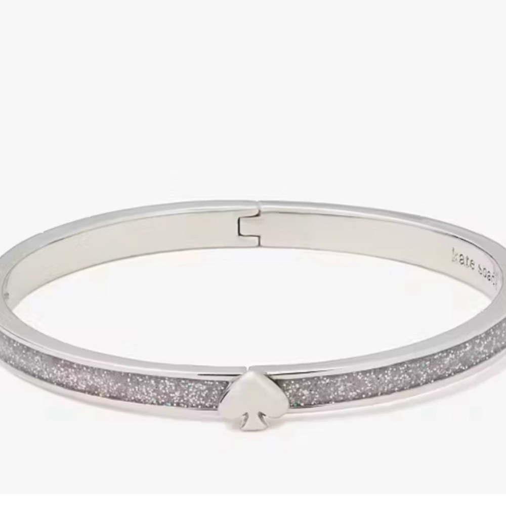Kate Spade Silver Glitter Heart Bangle